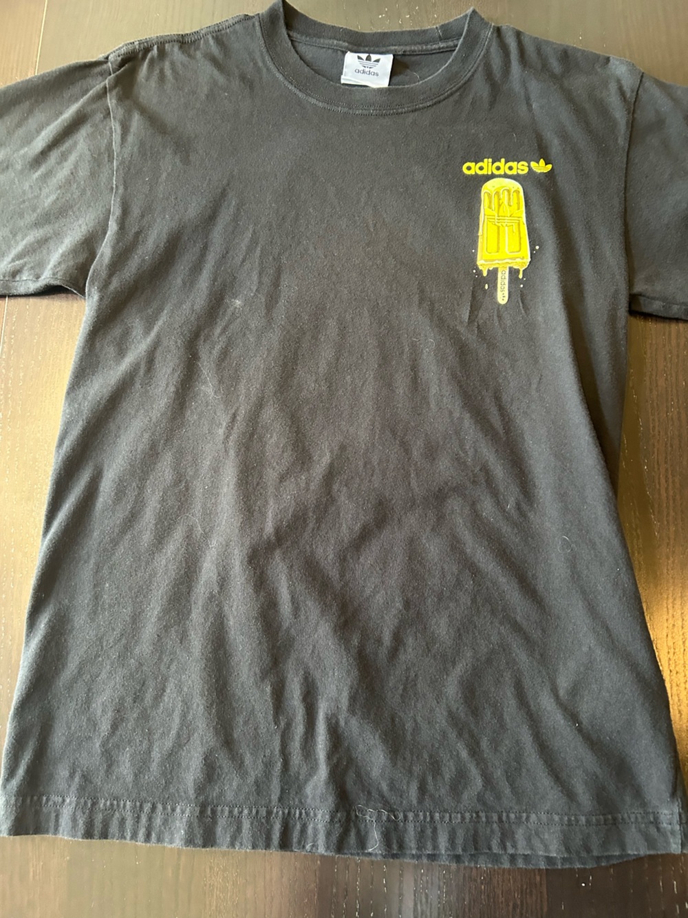 adidas Black T-Shirt with Yellow Popsicle Graphic